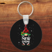 New Gnome Red Plaid Matching Family Christmas Paja Sleutelhanger (Voorkant)
