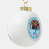 New Godouders Blue Gingham Baby Monogram A Keramische Bal Ornament (Links)