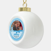 New Godouders Blue Gingham Baby Monogram A Keramische Bal Ornament (Rechts)