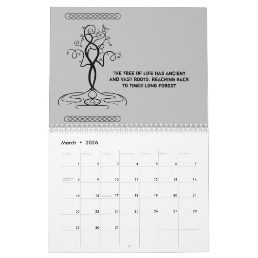 New Gothic Pagan Calendar Kalender (Mar 2026)