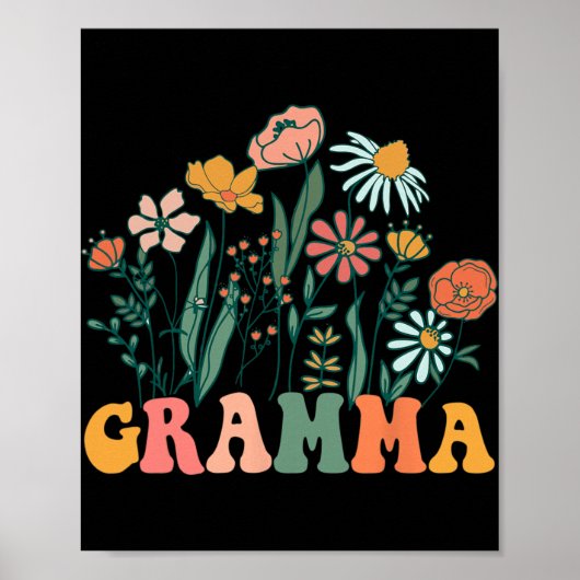 New Gramma Wildflower First Birthday &amp; Baby Sh Poster (Voorkant)
