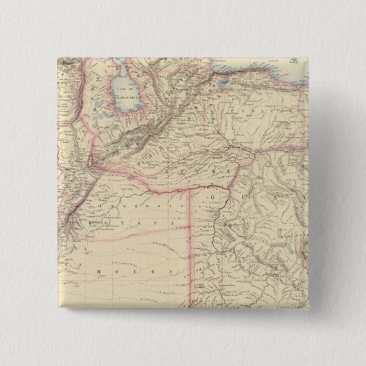 New Granada en Venezuela Vierkante Button 5,1 Cm (Voorkant)