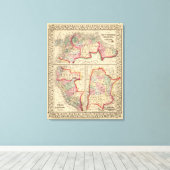 New Granada, Venezuela, Guyana Map van Mitchell Canvas Afdruk (Insitu (Houten vloer))