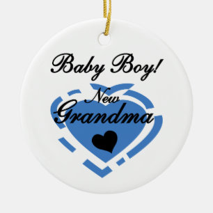 New Grandma Baby Blue Heart Gifts Keramisch Ornament