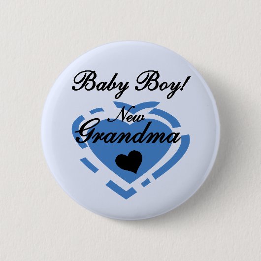 New Grandma Baby Boy Tshirts en cadeaus Ronde Button 5,7 Cm (Voorkant)