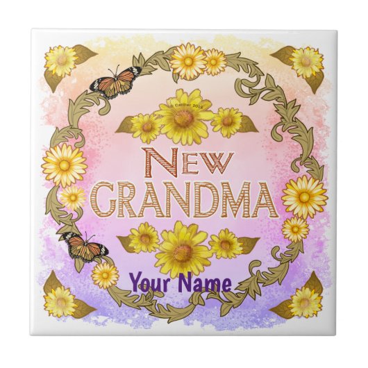 New Grandma custom name Tegeltje (Voorkant)
