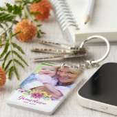 New Grandma Elegant Flowers| Foto Sleutelhanger (Voorkant Rechts)