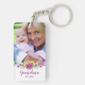 New Grandma Elegant Flowers| Foto Sleutelhanger (achterkant)