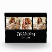 New Grandma Est. Year Custom Name 3 Photo Fotoblokken (Voorkant)