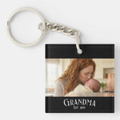 New Grandma Established Custom Name Year Photo Sleutelhanger (Voorkant)