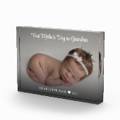 New Grandma First Moederdag Baby Photo Block Fotoblokken (Rechts)