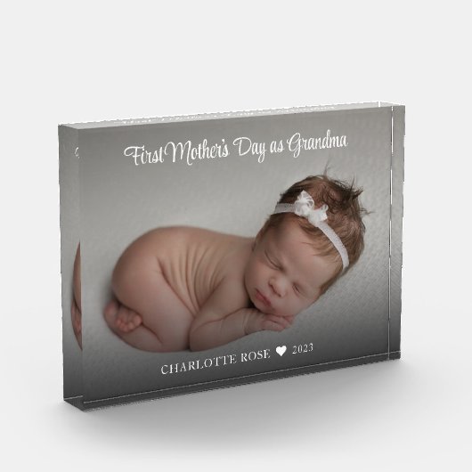 New Grandma First Moederdag Baby Photo Block Fotoblokken (Links)