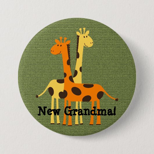 New Grandma Grandpa tante Oom Neef Giraffe Ronde Button 7,6 Cm (Voorkant)