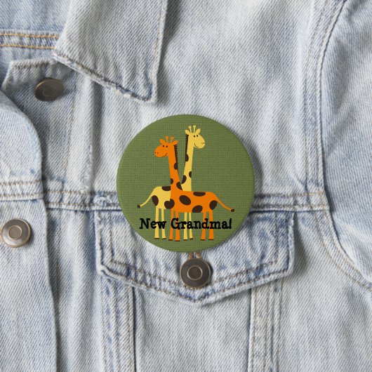 New Grandma Grandpa tante Oom Neef Giraffe Ronde Button 7,6 Cm (In situ)