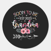New Grandma Mother's Day Soon To Be Grandma Est 20 Ronde Sticker (Voorkant)