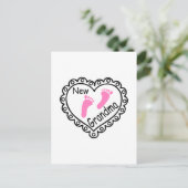 New Grandma Pink Heart Briefkaart (Staand voorkant)