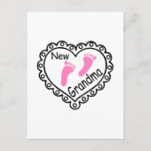New Grandma Pink Heart Briefkaart (Voorkant)