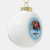 New Grandouders Blue Gingham Baby Monogram A Keramische Bal Ornament (Links)