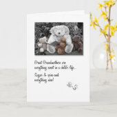 New Great Grandma Teddy Bear Storytime Kaart (Gele Bloem)