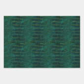 New! Green Faux Leather Inpakpapier Vel (Voorkant)