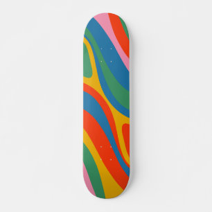 New Groove Colorful Retro Rainbow Trippy Abstract Persoonlijk Skateboard
