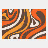 New Groove Retro Abstract Pattern 70s Bruin Sinaas Inpakpapier Vel (Voorkant 3)