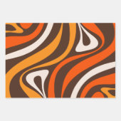 New Groove Retro Abstract Pattern 70s Bruin Sinaas Inpakpapier Vel (Voorkant)
