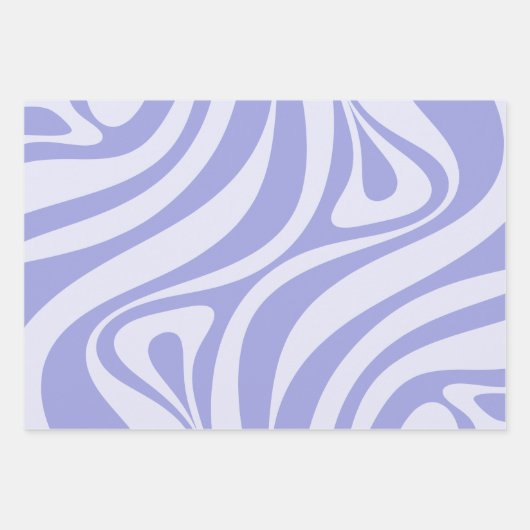 New Groove Retro Abstract Swirl Pattern Paars Inpakpapier Vel (Voorkant 3)