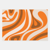 New Groove Retro Abstracte Patronen Oranje Brown Inpakpapier Vel (Voorkant 3)