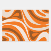 New Groove Retro Abstracte Patronen Oranje Brown Inpakpapier Vel (Voorkant 2)