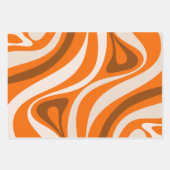 New Groove Retro Abstracte Patronen Oranje Brown Inpakpapier Vel (Voorkant)