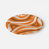 New Groove Retro Abstracte Patronen Oranje Brown Papieren Bordje (Gekanteld)