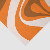 New Groove Retro Abstracte Patronen Oranje Brown Tissuepapier (Detail)