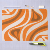 New Groove Retro Abstracte Patronen Oranje Brown Tissuepapier (Craft)