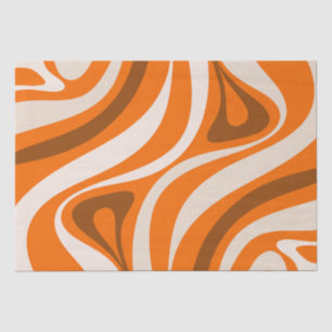 New Groove Retro Abstracte Patronen Oranje Brown Tissuepapier