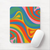 New Groove Retro Trippy Colorful Abstract Patroon Muismat (Met muis)