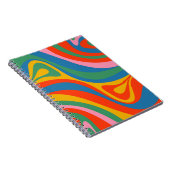 New Groove Retro Trippy Colorful Abstract Patroon Notitieboek (Rechterzijde)