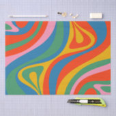 New Groove Retro Trippy Colorful Abstract Patroon Tissuepapier (Craft)