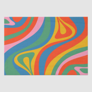 New Groove Retro Trippy Colorful Abstract Patroon Tissuepapier