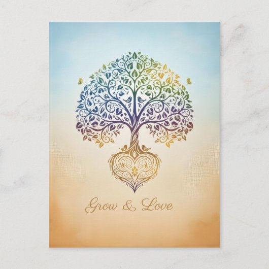 New Grow and love design Briefkaart (Voorkant)