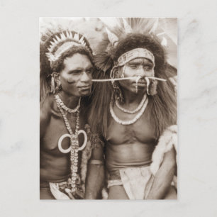 New Guinea Warriors, c1919 Briefkaart