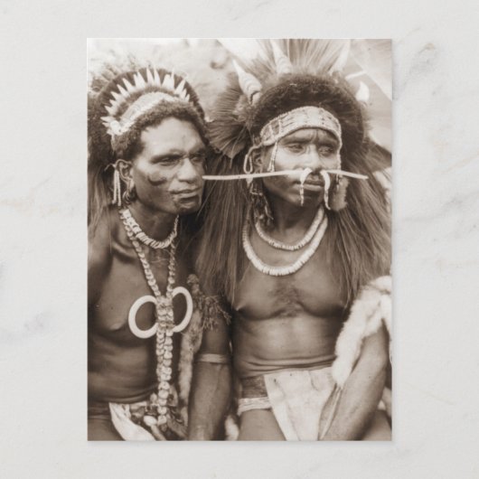 New Guinea Warriors, c1919 Briefkaart (Voorkant)