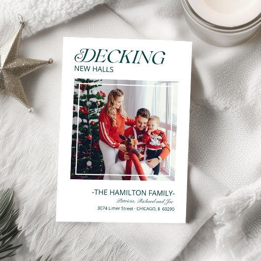 New Halls Moving Announcement Foto deciseren Feestdagenkaart