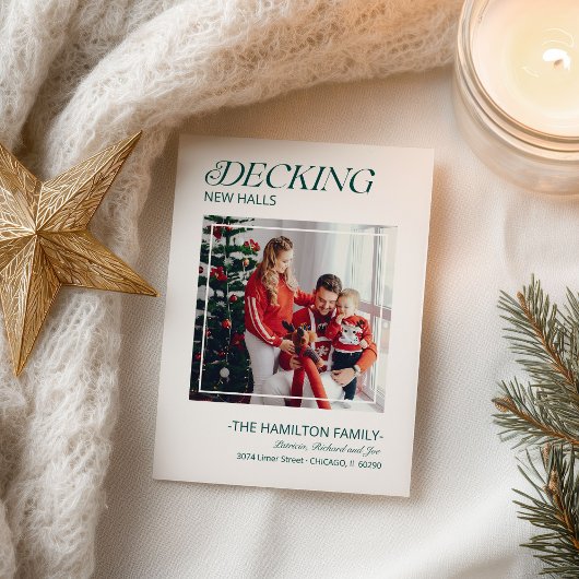 New Halls Moving Announcement Foto deciseren Feestdagenkaart