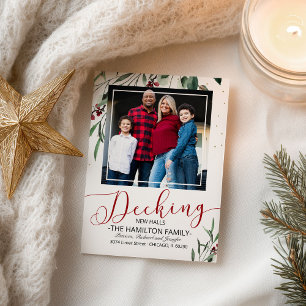 New Halls Moving Announcement Foto deciseren Feestdagenkaart