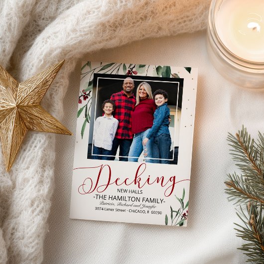 New Halls Moving Announcement Foto deciseren Feestdagenkaart