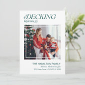 New Halls Moving Announcement Foto deciseren Feestdagenkaart (Staand voorkant)