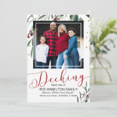 New Halls Moving Announcement Foto deciseren Feestdagenkaart (Staand voorkant)