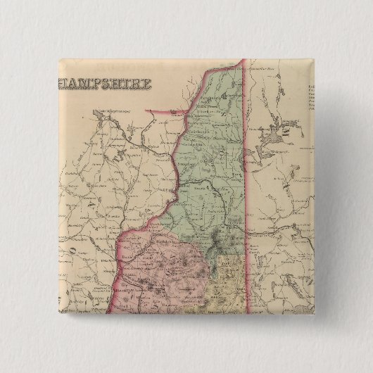 New Hampshire 2 Vierkante Button 5,1 Cm (Voorkant)