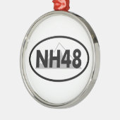New Hampshire 48 Oval Metalen Ornament (Links)